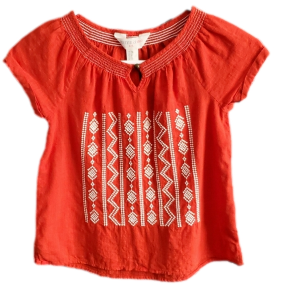 3 for $10 Forever 21 Girls XS Embroidered Festival Peasant Top